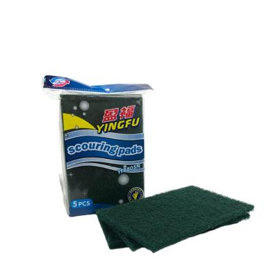 China Sustainable Hot Sale Household Green Dish Wash Cleaning Pad Fiber Scouring Pad for sale