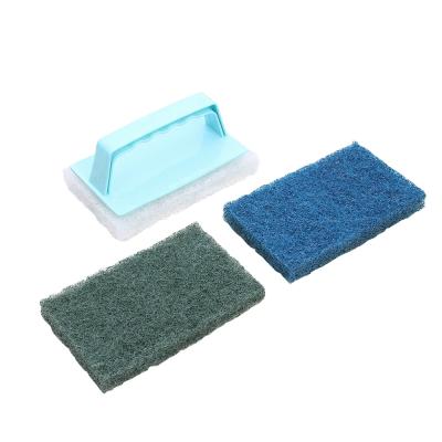 China Kitchen Sustainable Wall Tool Scrub Pad Cleaning Brush With Handle for sale