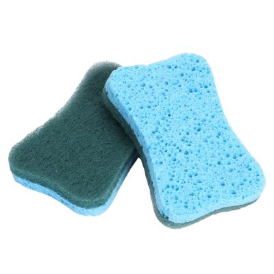 China Viable High Quality Universal Kitchen Cellulose Sponge Blue Scourer for sale