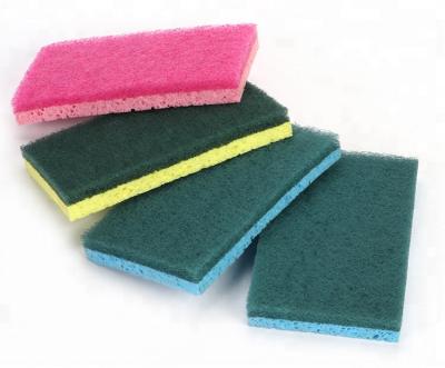 China New Sustainable Multi-Color Squeeze Cellulose Sponge Scrubber With Nylon for sale