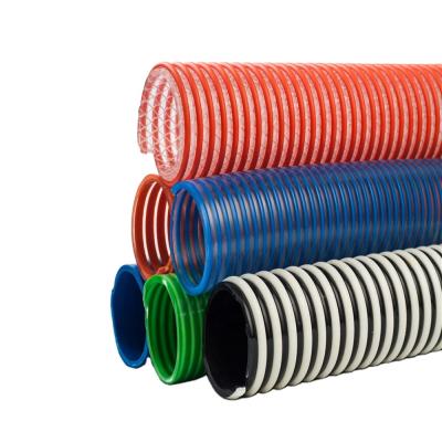 China Durable Good Prices Big Size PVC Spiral Reinforced Flexible Suction Spiral Spring Clear Hose for sale