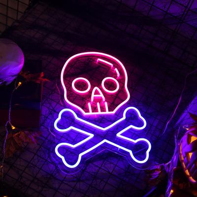 China Shop Halloween 2021 Hot Sale Style Skull Pattern Neon Light Sign Neon for sale