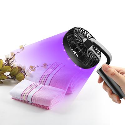 China Wholesale Disinfection UV Fan Sterilizer Handheld Rechargeable Mini Fan with LED UV-C Light Ultraviolet Radiation Emitter for sale