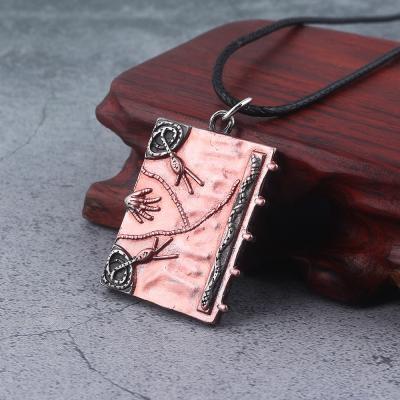 China Factory Wholesale Cheap Other Witch Demon Necklace Rose Book Alloy Magic Pendant For Halloween Party for sale