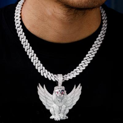 China Men 2021 New Arrival Hiphop Diamond Pendant Jewelry Big Venice San Marco Flying Lion Pendant Iced Out CZ Pendant for sale