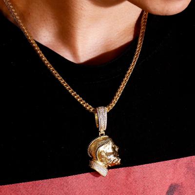 China Rapper Pendant Nipseyhussle 18K Gold Plated Diamond Charm Pendant KING YEE Hot Sale Hip Hop Jewelry Pendant for sale