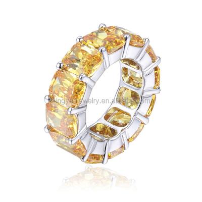 China Hiphop Kingyee Jewelry New Design Gold Plated Wholesale CZ Diamond Rainbow Rings for sale