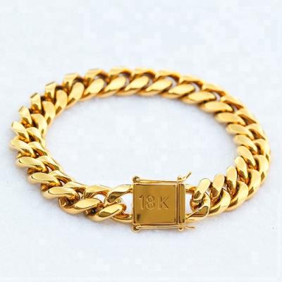 China Miss Jewelry Cheap High Quality 18k Gold Cuban Link Bracelet Heavy Hip Hop Jewelry for sale