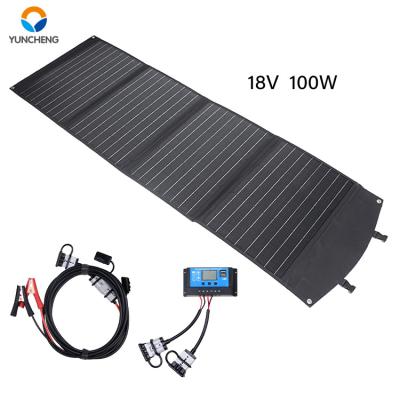 China Camping Panels For Motorhome Home Roof 18v 100w Flexible Foldable Solar Panel for sale