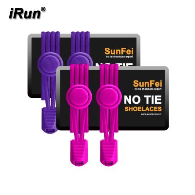 China Round Irun Kids No Tie Lace Free Lock No Lock Elastic Lace Clip For Running Elastic Shoe Laces for sale