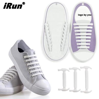 China Irun flat Amazone no bond solid silicone flat laces elastic laces bye bye for sale