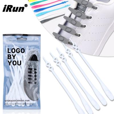 China Irun Flat Cool Flat Silicone Rubber Tying Shoe Laces Elastic No Tie Slip - Ons Laces For Kids And Adults for sale