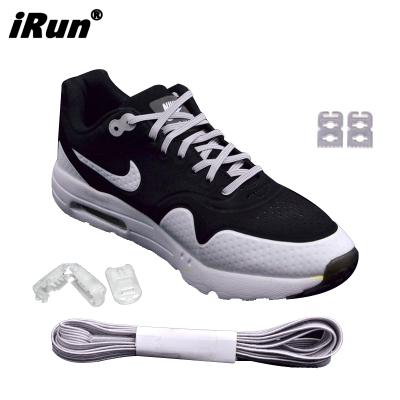 China Round Non Slip Need Tie Runner Doesn't Run Shoes Gray Flat Elastic Easy Shoelaces - Lazy Untied Elastic Anchor Laces - Accept Custom Made for sale