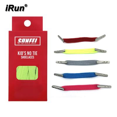 China Round Irun Expand Elastic Flexies Flat Plus Lacing System Laces With Plastic / Metal Hooks - No Tie No Tie Elastic Laces for sale