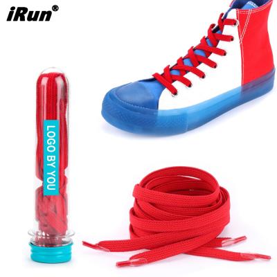 China Irun Round No Tie Necessary Quick Release Laces Tie Free Elastic Flat Polyester Thick Laces With Clips For Sports Shoes for sale