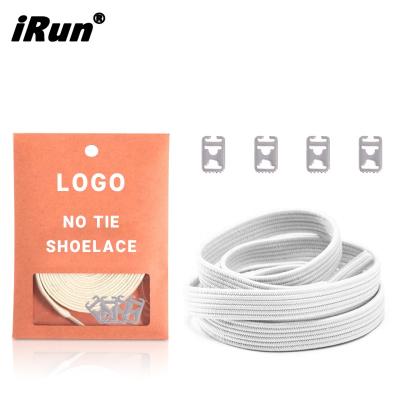 China Irun flat 2019 new fashion easy tie laces anchor laces never tie flat elastic laces with Amazon private label service for sale