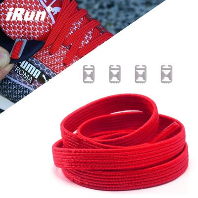 China Irun China New Style Kids Flat Manufacturer No Lazy Fast Easy Laces Nice Free Meta Free Flat Elastic Snaps Tie Laces for sale