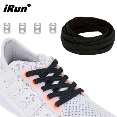 China Irun flat no tie laces with 304 stainless steel metal flat elastic lock laces laces laces manufacturer for sale