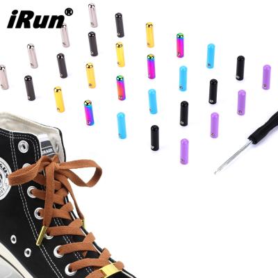 China Eco-froendly; No Color Irun Shoe Decoration Metal Studs Gold Fading Hot Selling Zinc Alloy Custom Shoe Laces String With Stud for sale