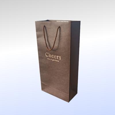 China OEM ODM Premium Brand Wine Bottle Liquor Whiskey Recyclable Red Wine Retail Shopping Champagne Champagne Gift Custom Paper Packaging Bag With Handle for sale