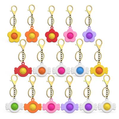 China Metal Key Chains Logo Push Key Chain Custom Noise Stir To Toy Stress Relief Rubber Key Chains Key Ring for sale