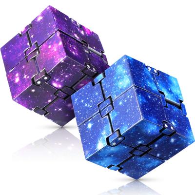 China Food Grade Silicone Cube For ADD ADHD Killing Cube Toy Stress Anxiety Relief In Time Galaxy Space Stirring Person For Adults And Kids Infinity Cube for sale