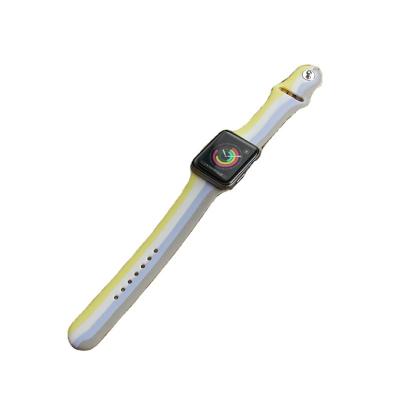 China Water Resistant High Quality Rainbow Silicone Multicolor Watch Band For Apple Watch 7 Series Se 6 5 4 3 2 1 For Iwatch Band Strap38mm/40mm for sale