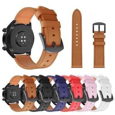 China Fashionable Genuine Leather Watch Band Strap 22mm Watchband For Samsung Galaxy Watch 46mm Gear s3 Classic Frontier for sale