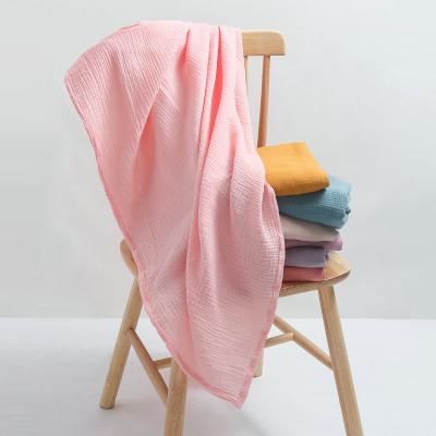 China Anti-Static Baby Blanket 100 Organic Cotton Double Gauze Solid Color Organic Muslin Wrap for sale