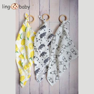 China Antibacterial Cotton 100% Natural Muslin Teething Bibs Bandana Bibs for sale