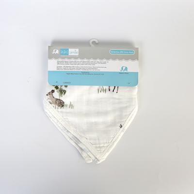 China 4 Layers 100% Cotton Organic Muslin Adjustable Snap Closure Baby Bib Antibacterial for sale