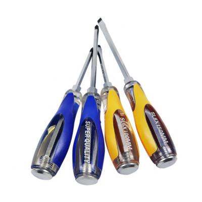 China Durable High Quality Transparent Material PVC Handle Knockable Tail Pins Magnetic Bit Screwdriver for sale