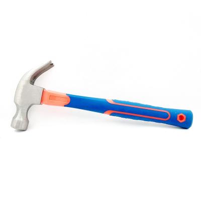 China Nail Hammer 16OZ Size Carbon Steel Claw Hammer with All New Materials Fiberglass and TPR Coated Handle for sale