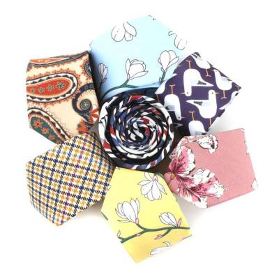 China New Style Cotton Casual Handmade Cotton Tie With Geometric Shape For Men for sale