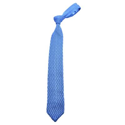 China solid light blue man knit tie with grenadine texture for wholesales KN454 for sale