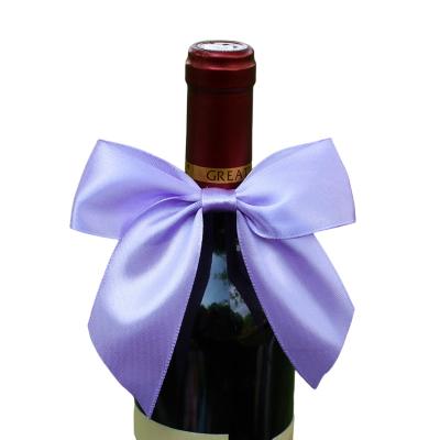 China Fashion brand new solid color satin ribbon bows for wine bottles with high quality for sale