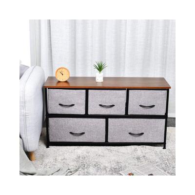 China Adjustable (Height) Customized American Modern Style Bedroom Dresser 5 Drawers Storage Cabinet Bedside Nightstand 5L-206 for sale