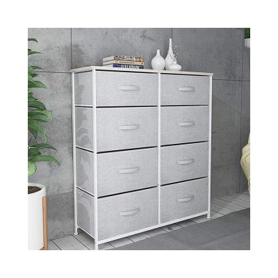 China Customized Viable 5L-5828L Steel Frame Fabric Drawer Cabinets 8 Drawers Wood Top Wardrobe Colors Combination Dressers For Bedroom for sale