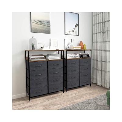 China Adjustable (Height) Customized Industrial Style 5L-828 Bedroom Tall Dresser Tower Wooden Frame 8 Drawers Steel Frame Large Cloth Trash Bins for sale