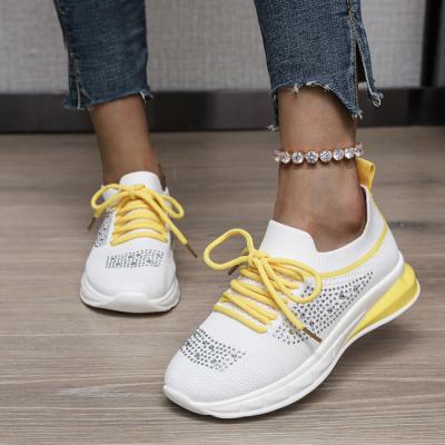 China Fashion Trend High Quality Diamond Women's Sneakers Comfortable Women's Shoes Breathable Women Sport Shoes for sale