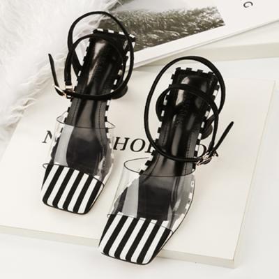 China Fancy Ladies Lightweight Shoes And Sandals Heel Transparent Sandals Summer Women Shoes Sandals for sale