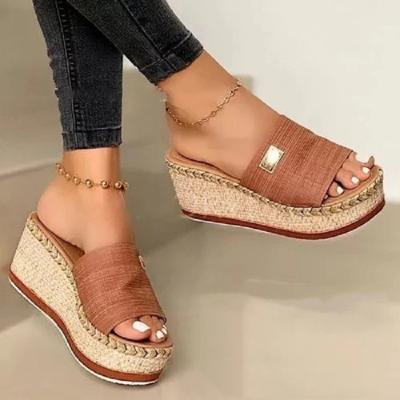 China Wholesale fashion trend beauty platform designer slippers shape the trend of summer luxury women's slippers shoes for sale