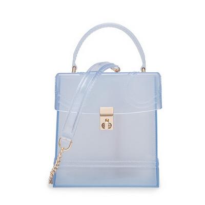 China SP1041 High Quality Eco-friendly Ladies Freeze Box Shoulder Bag PVC Transparent Cross - Body Handbag With Chain for sale