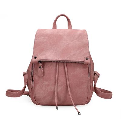 China SP466 Fashion Anti-theft Girls Pure Color PU Frosted College School Bag Backpack For Ladies for sale