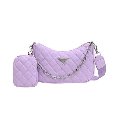 China Durable New Design SP451 Girls Fashion Purple PU Bags With Over The Shoulder Purses for sale