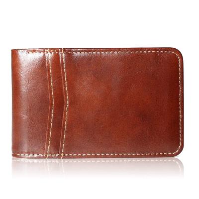 China SP361 Anti Theft Wallet For Men Genuine Leather RFID Blocking Bifold Stylish Wallet With 2 ID Window for sale