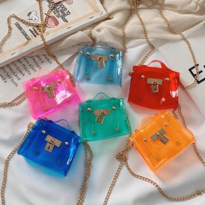 China SP1014 high quality summer girls mini transparent children's clear jelly small small purses and handbags for children for sale