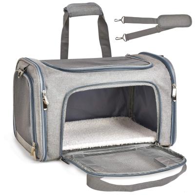 China SP867 Amazon Best Seller Sustainable Airline Approved Carrier For Small Dogs Cats Soft Side Dog Backpack Cat Pet Carriers Dog Travel Bags for sale