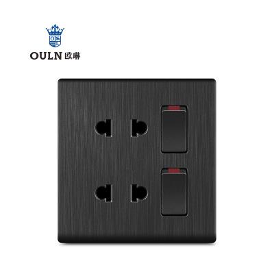 China Morden Vertical Black T46 Grain 2 GRIP 4PIN Electrical Wall Switch for sale