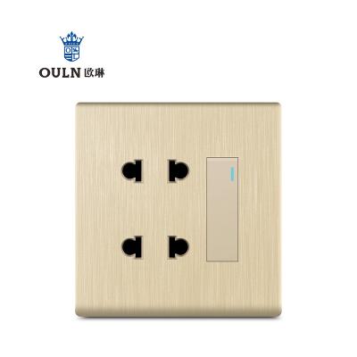 China Morden T40 1 Grain Vertical Strip 4 Pin Golden Electric Wall Switch for sale